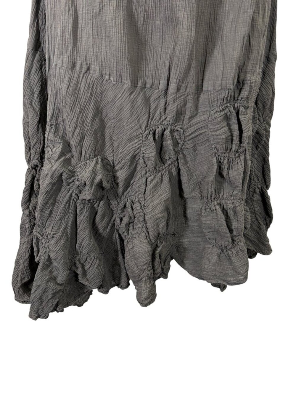 Vintage Dress To Kill Y2K Euro Crinkle Gauze Bubble Ruffle Midi Skirt Size 1 - Picture 9 of 11
